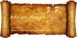 Kégli Placid névjegykártya